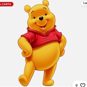 Vintage Disney 90’s embroidered handmade & beaded Short Sleeve Tee Red Pooh Bear